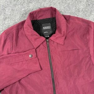 Ezekiel Legacy Zip Up Jacket XL Burgundy Sherpa Lined Winter Coat Flaw Men's